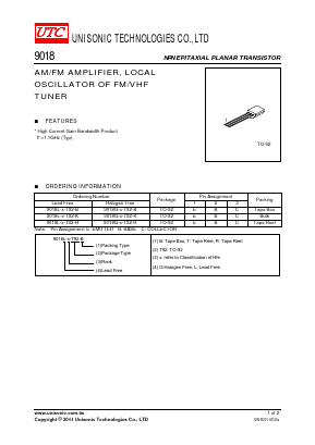 9018L-E-T92-T Datasheet PDF Unisonic Technologies