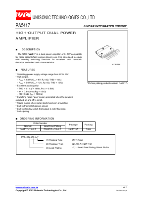 PA5417L-J15-A-T Datasheet PDF Unisonic Technologies