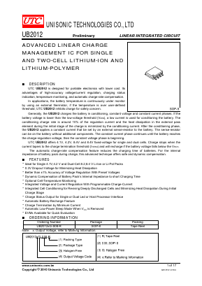 UB2012XG-S08-R Datasheet PDF Unisonic Technologies