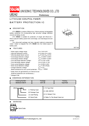 UB242DG-AG6-R Datasheet PDF Unisonic Technologies
