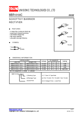 MBR10100CL-TA3-T Datasheet PDF Unisonic Technologies