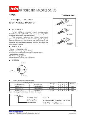 12N70G Datasheet PDF Unisonic Technologies