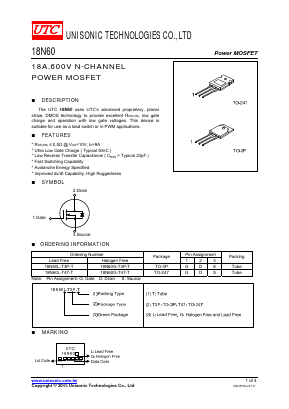 18N60L-T47-T Datasheet PDF Unisonic Technologies