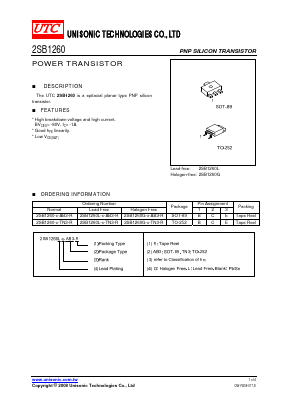 2SB1260-Q-TN3-R Datasheet PDF Unisonic Technologies