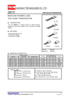 2SB772-X-TM3-R Datasheet PDF Unisonic Technologies