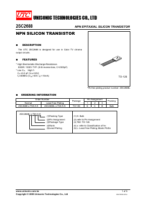 2SC2688-L-T60-E-K Datasheet PDF Unisonic Technologies