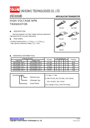 2SC5353BG-T60-K Datasheet PDF Unisonic Technologies