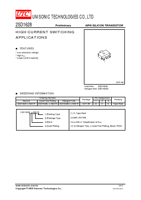 2SD1628L-F-AB3-R Datasheet PDF Unisonic Technologies