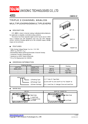 4053L Datasheet PDF Unisonic Technologies
