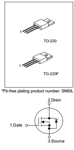 5N60-TA3-T Datasheet PDF Unisonic Technologies