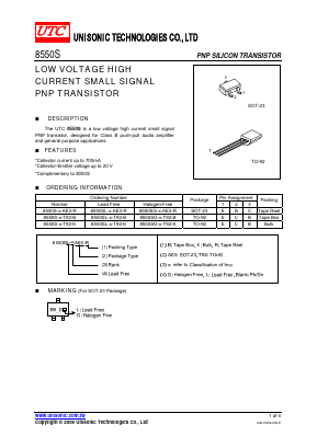 8550SG-X-T92-K Datasheet PDF Unisonic Technologies