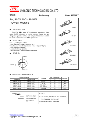 9N90 Datasheet PDF Unisonic Technologies
