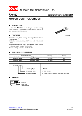 AN6652 Datasheet PDF Unisonic Technologies