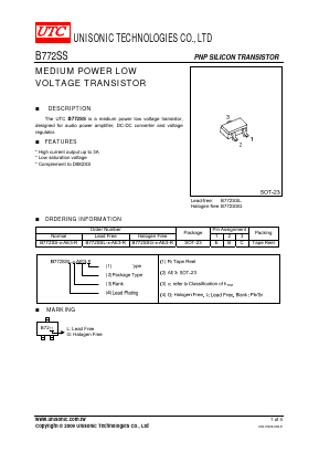 B772SSL Datasheet PDF Unisonic Technologies