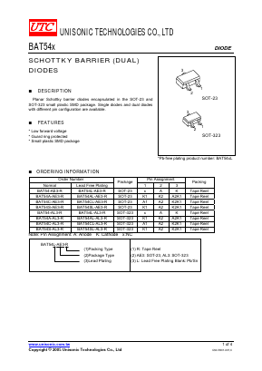 BAT54AL-AE3-R_ Datasheet PDF Unisonic Technologies