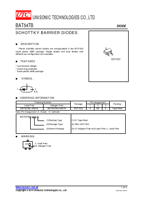 BAT54TB Datasheet PDF Unisonic Technologies