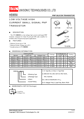 HE8550-E-AB3-R Datasheet PDF Unisonic Technologies