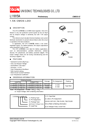 L11815AL-XX-AA3-X-R Datasheet PDF Unisonic Technologies