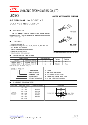 LM7818-TA3-O-T Datasheet PDF Unisonic Technologies