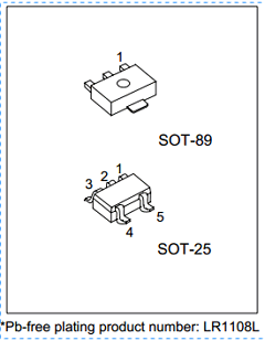 LR1108-2J-AF5-R Datasheet PDF Unisonic Technologies