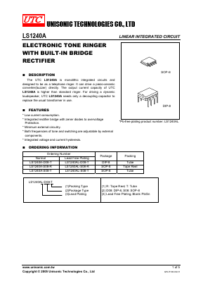 LS1240A-S08-R Datasheet PDF Unisonic Technologies
