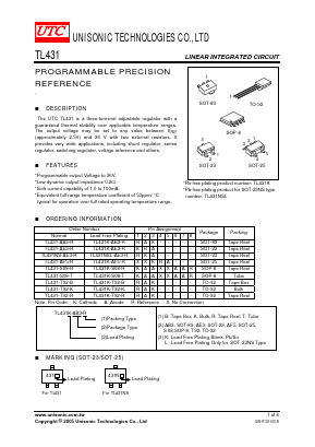 TL431NSL Datasheet PDF Unisonic Technologies