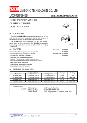 UC3842B-S08-R Datasheet PDF Unisonic Technologies