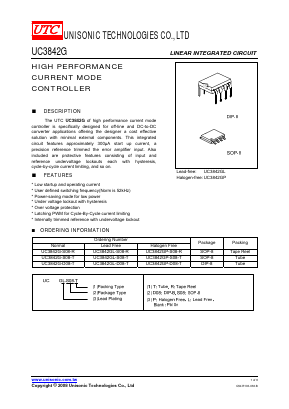UC3842GP-S08-R Datasheet PDF Unisonic Technologies
