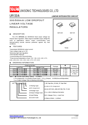 UR133L-30-AB3-A-R Datasheet PDF Unisonic Technologies