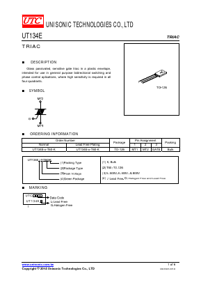 UT134EL-5-T60-K Datasheet PDF Unisonic Technologies