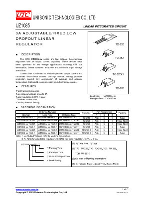 UZ1085-33-TQ2-R Datasheet PDF Unisonic Technologies