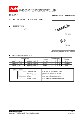 2SB857 Datasheet PDF Unisonic Technologies