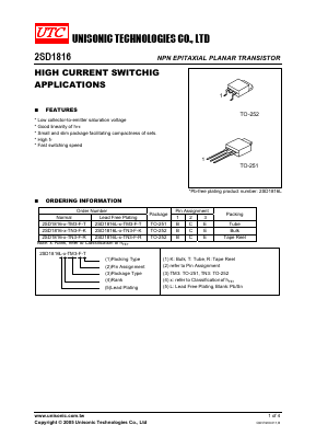 2SD1816 Datasheet PDF Unisonic Technologies