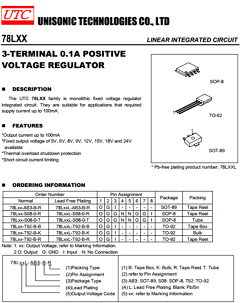 78L09L-S08-B-K Datasheet PDF Unisonic Technologies