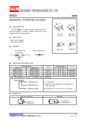 BAS21G-AE3-R Datasheet PDF Unisonic Technologies