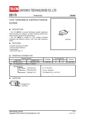 BB178 Datasheet PDF Unisonic Technologies