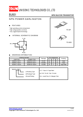 BU931G-TQ2-T Datasheet PDF Unisonic Technologies