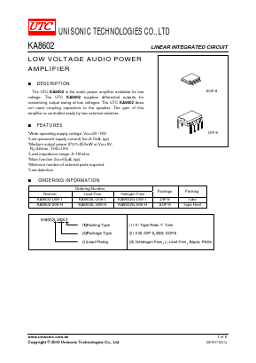 KA8602G-D08-R Datasheet PDF Unisonic Technologies