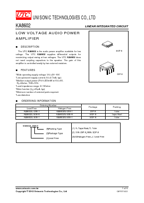 KA8602L-D08-T Datasheet PDF Unisonic Technologies
