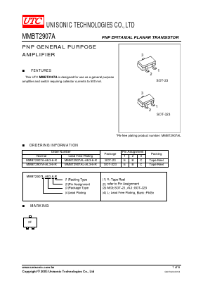 MMBT2907AL Datasheet PDF Unisonic Technologies