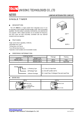 NE555L-S08-T Datasheet PDF Unisonic Technologies
