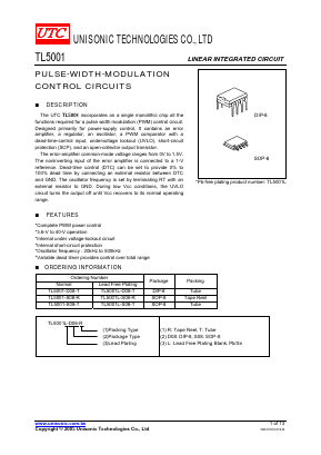 TL5001 Datasheet PDF Unisonic Technologies