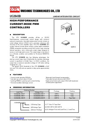 UC2843BG-D08-T Datasheet PDF Unisonic Technologies