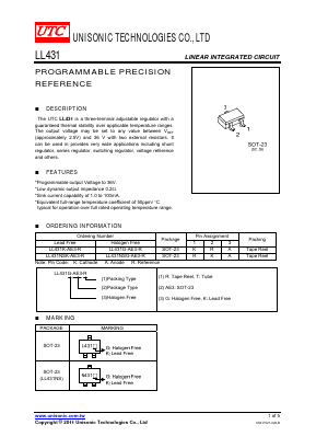 LL431NSK-AE3-T Datasheet PDF Unisonic Technologies