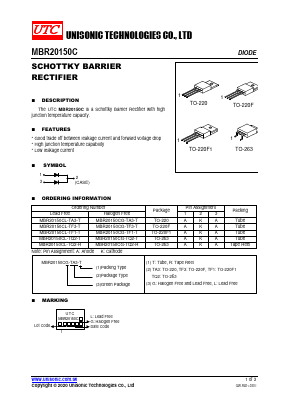 MBR20150C Datasheet PDF Unisonic Technologies