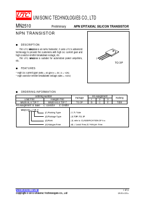 MN2510G-O-T3P-T Datasheet PDF Unisonic Technologies