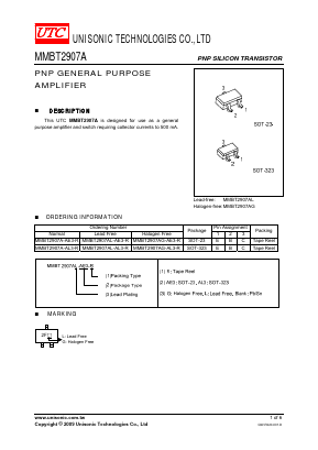 MMBT2907AG Datasheet PDF Unisonic Technologies