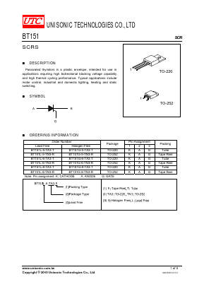 BT151-8 Datasheet PDF Unisonic Technologies