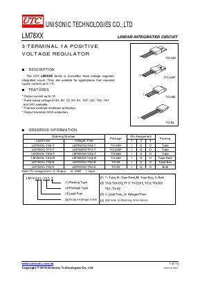 LM7818L-TA3-K Datasheet PDF Unisonic Technologies