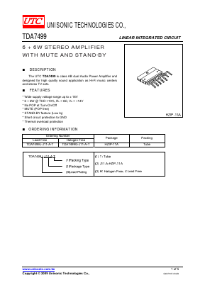 TDA7499L-J11-A-T Datasheet PDF Unisonic Technologies
